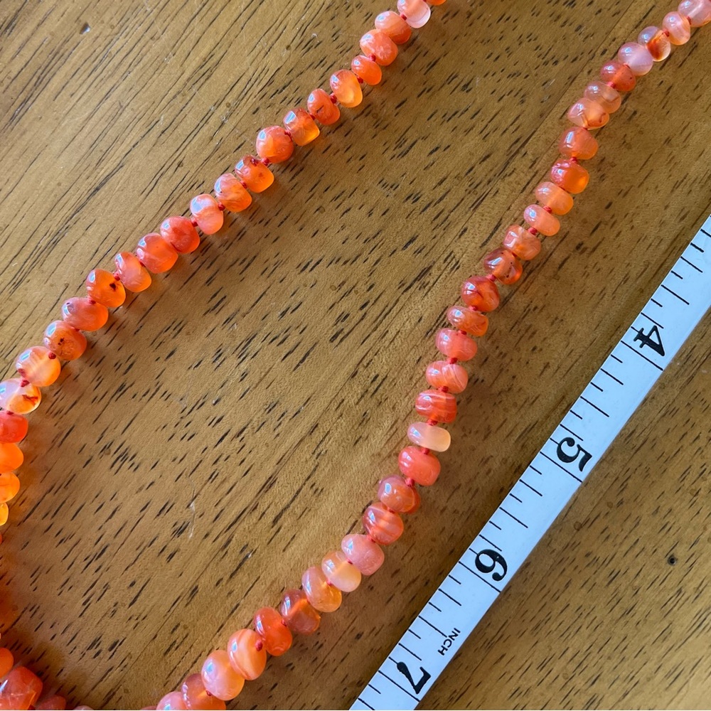Vintage, orange Carnelian agate bead necklace - Picture 5 of 5